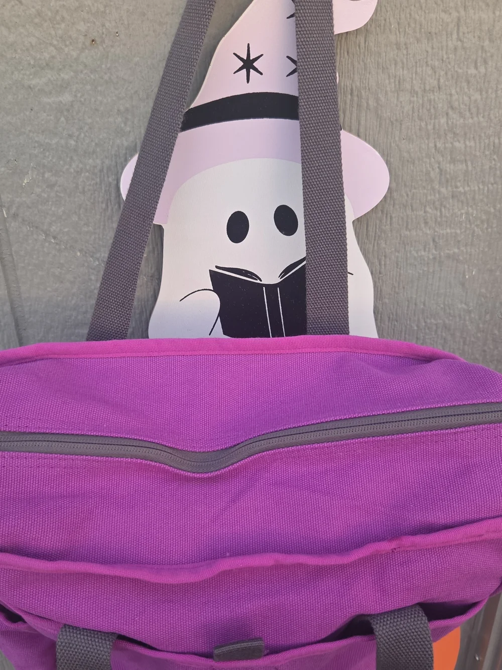 Duluth Trading Co Purple Canvas Tote with Front Zip Pocket